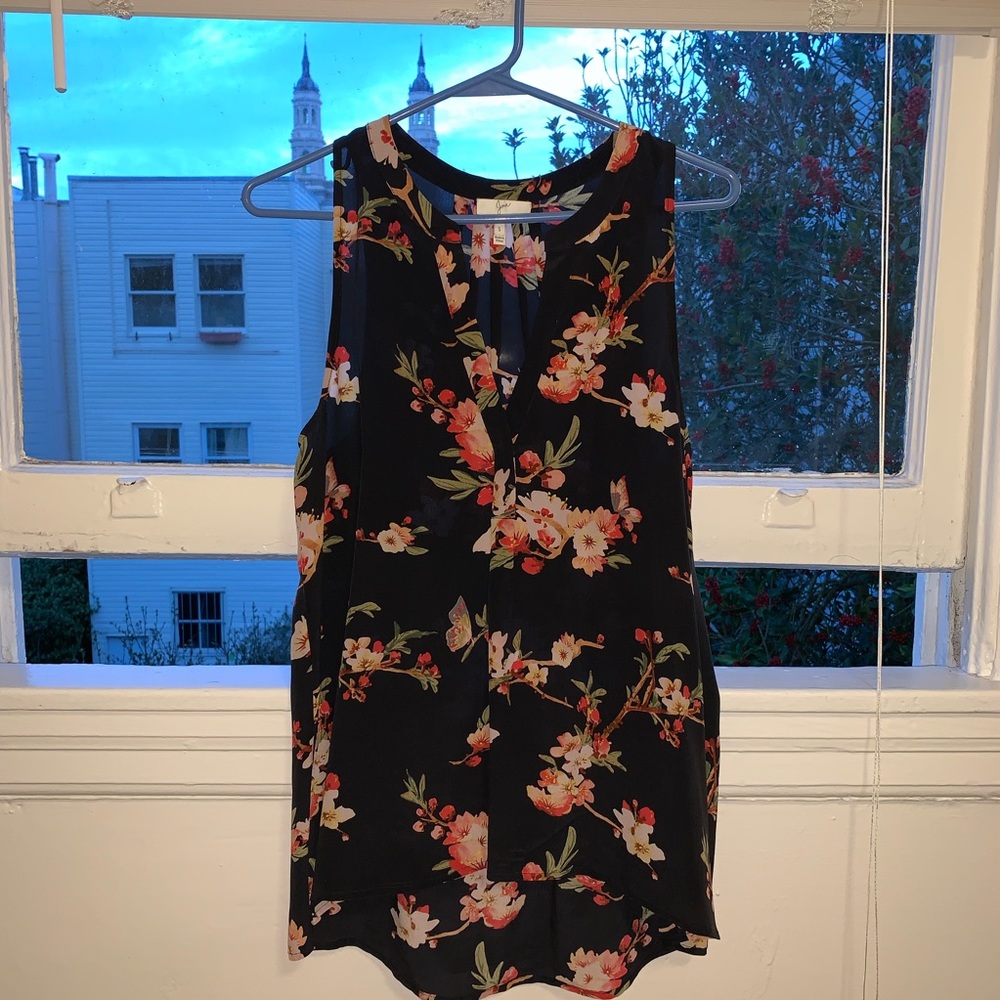 Joie silk floral sleeveless blouse